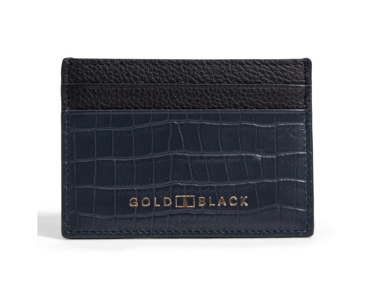 GOLDBLACK Kartenetui Kartenetui CrocPrestige aus echtem Leder in navy blau von GOLDBLACK