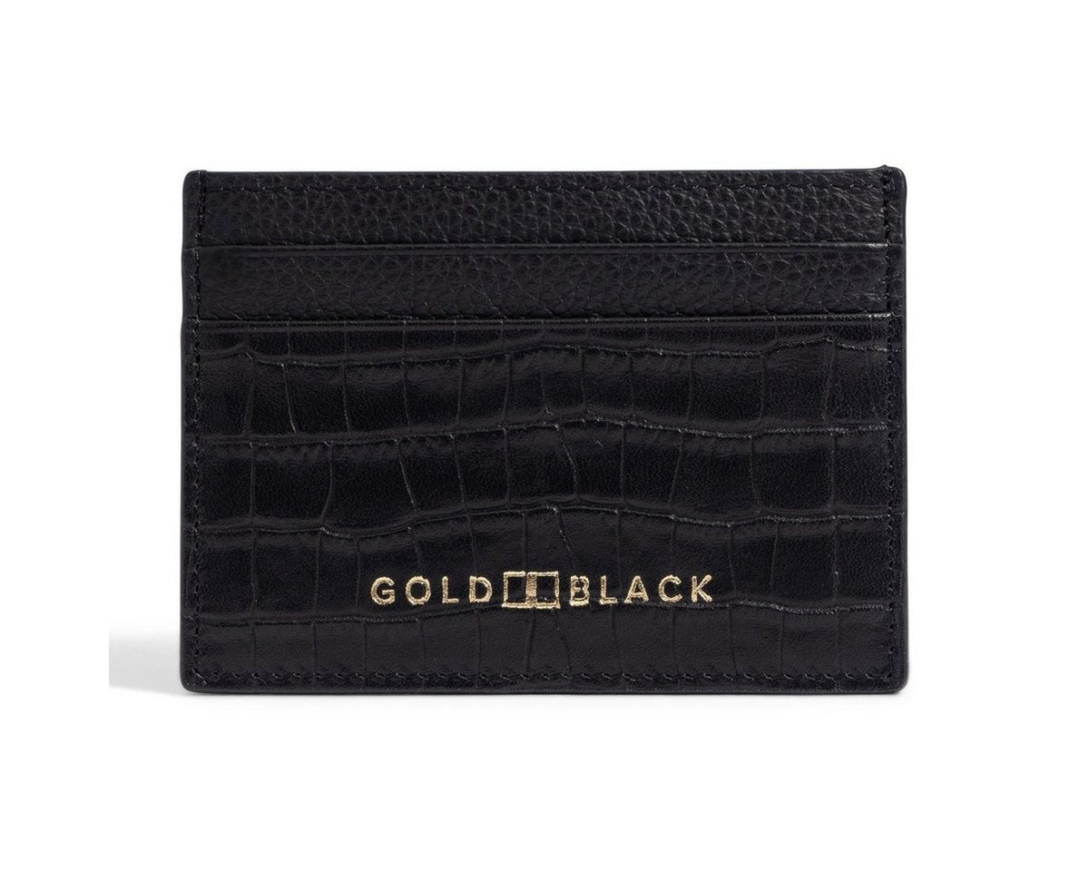 GOLDBLACK Kartenetui Kartenetui CrocPrestige aus echtem Leder in schwarz von GOLDBLACK