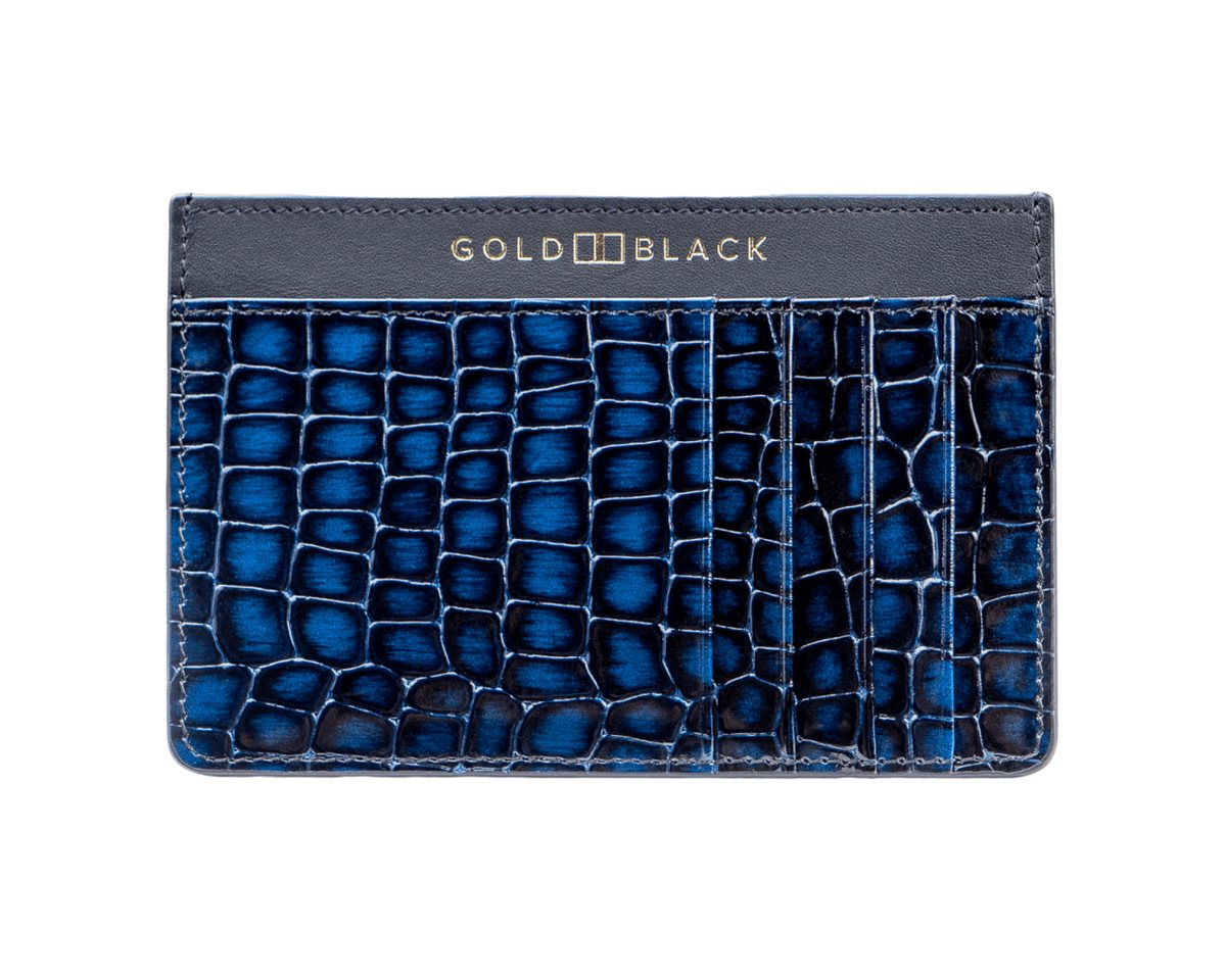GOLDBLACK Kartenetui Royal Kartenetui Leder Milano-Design Blau von GOLDBLACK