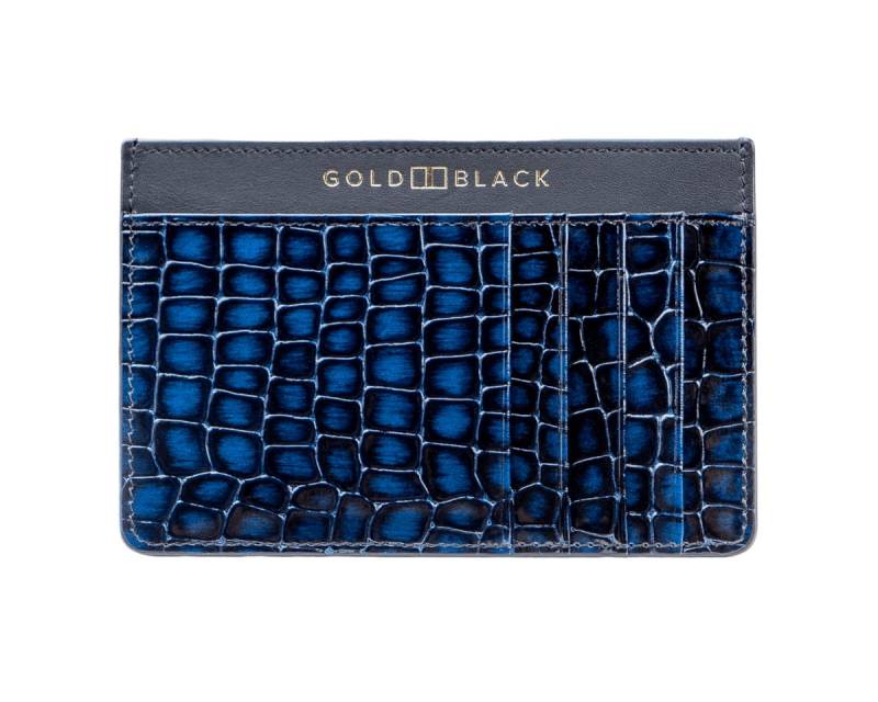 GOLDBLACK Kartenetui Royal Kartenetui Leder Milano-Design Blau von GOLDBLACK