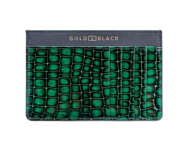 GOLDBLACK Kartenetui Royal Kartenetui Leder Milano-Design Grün von GOLDBLACK
