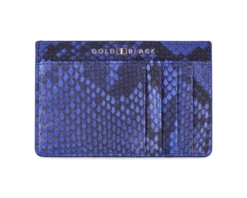 GOLDBLACK Kartenetui Royal Kartenetui Pythonleder Blau von GOLDBLACK