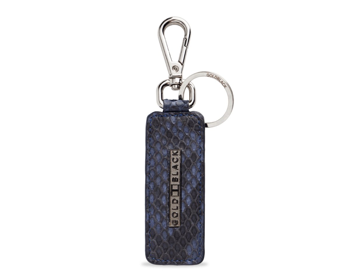 GOLDBLACK Schlüsselanhänger Schlüsselanhänger Pythonleder navy blau von GOLDBLACK