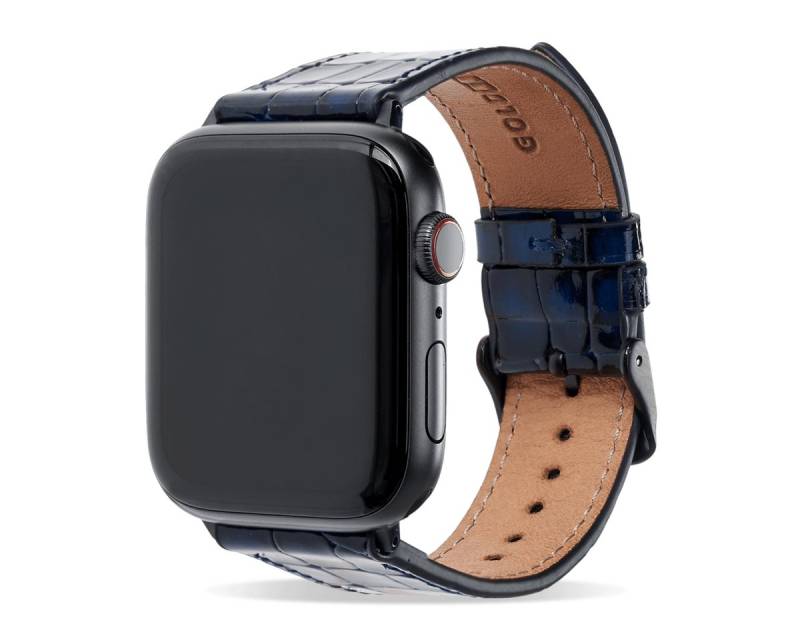GOLDBLACK Smartwatch-Armband Apple Watch Armband MILANO-Design blau (Adapter schwarz) von GOLDBLACK