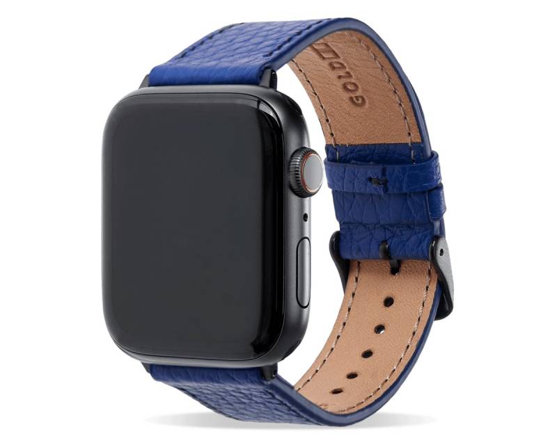 GOLDBLACK Smartwatch-Armband Apple Watch Armband Nappa blau (Adapter schwarz) von GOLDBLACK