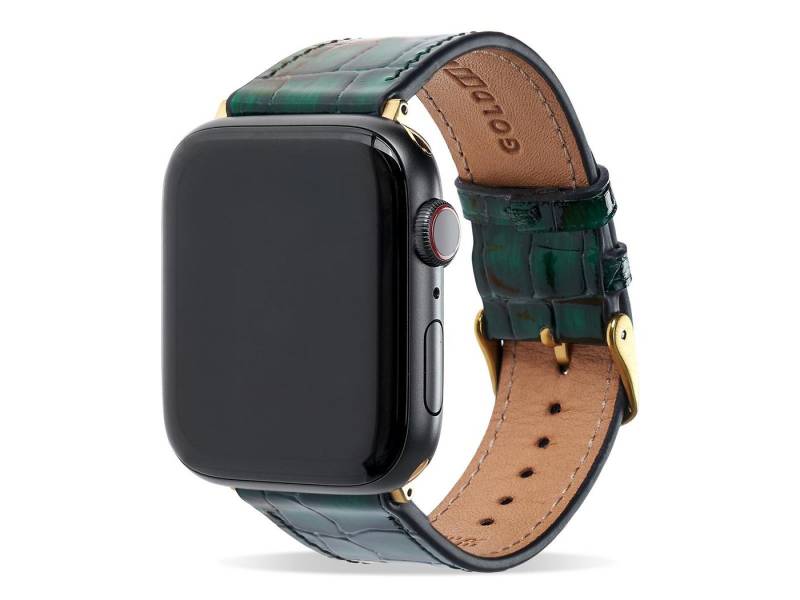 Smartwatch-Armband Apple Watch Armband Milano grün (Adapter gold) von GOLDBLACK