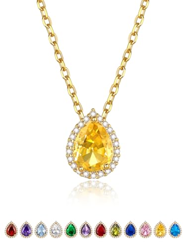 GOLDCHIC JEWELRY Damen Kette November Halskette Frauenkette 41CM Kupfer Rolokette Geburtsstein Topas Choker Layering-Kette Schmuck Accessoire GOLDCHIC JEWELRY Damen Kette November Halskette Frauenkette 41CM Kupfer Rolokette Geburtsstein Topas Choker Layering-Kette Schmuck Accessoire von GOLDCHIC JEWELRY