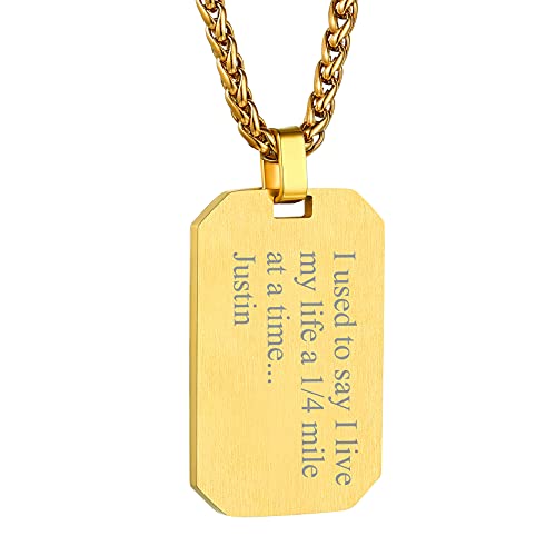 GOLDCHIC JEWELRY Dog Tag Kette Herren Erkennungsmarke Edelstahl Anhänger Herren Militär Armee Dog Tag Anhänger mit Wunsch Gravur für Männer/Jungen,Kettenlanger 60cm von GOLDCHIC JEWELRY