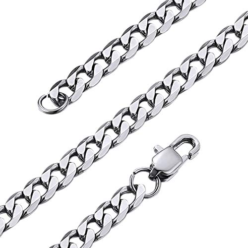 GOLDCHIC JEWELRY Edelstahl Blechhalter Kette Klassische Herren Ketten in Breit 4MM, Edelstahl Blechhalter Ketten mit Silber Farben 24 Zoll,Perfeckt Geschenk für Herren/Damen GOLDCHIC JEWELRY Edelstahl Blechhalter Kette Klassische Herren Ketten in Breit 4MM, Edelstahl Blechhalter Ketten mit Silber Farben 24 Zoll,Perfeckt Geschenk für Herren/Damen von GoldChic