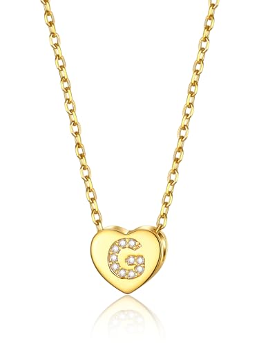 GOLDCHIC JEWELRY Herzkette Damen Kette G Mädchen Halskette mit Buchstaben Kupfer Rolokette 1,4MM breit Layering-Kette 41CM Choker Namenskette Gold Schmuck GOLDCHIC JEWELRY Herzkette Damen Kette G Mädchen Halskette mit Buchstaben Kupfer Rolokette 1,4MM breit Layering-Kette 41CM Choker Namenskette Gold Schmuck von GoldChic