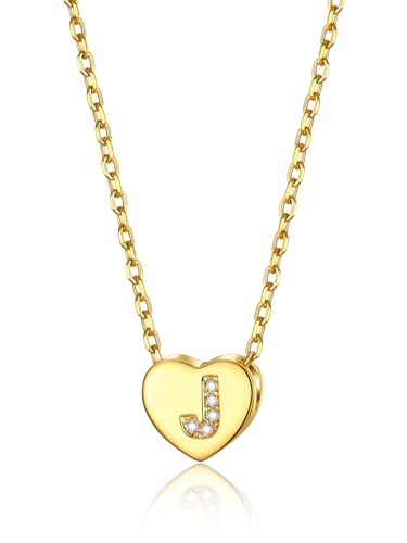 GOLDCHIC JEWELRY Herzkette Damen Kette J Mädchen Halskette mit Buchstaben Kupfer Rolokette 1,4MM breit Layering-Kette 41CM Choker Namenskette Gold Schmuck GOLDCHIC JEWELRY Herzkette Damen Kette J Mädchen Halskette mit Buchstaben Kupfer Rolokette 1,4MM breit Layering-Kette 41CM Choker Namenskette Gold Schmuck von GOLDCHIC JEWELRY
