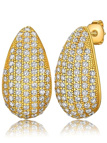 GoldChic Chunky Dupes Ohrringe Gold Groß Damen Kupfer 40mm Tropfen Ohrstecker Creolen Groß Zirkon Dupes Earrrings GoldChic Chunky Dupes Ohrringe Gold Groß Damen Kupfer 40mm Tropfen Ohrstecker Creolen Groß Zirkon Dupes Earrrings von GOLDCHIC JEWELRY