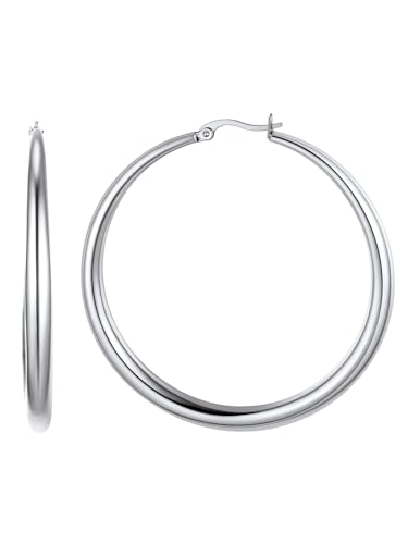 GoldChic Damen Ohrringe Creolen Huggie Piercing Ohr Durchmesser 60MM Rundohrringe Mädchen Kreolen Kupfer Helix Piercings Weihnachtsohrringe Ohrschmuck Accessoire GoldChic Damen Ohrringe Creolen Huggie Piercing Ohr Durchmesser 60MM Rundohrringe Mädchen Kreolen Kupfer Helix Piercings Weihnachtsohrringe Ohrschmuck Accessoire von GOLDCHIC JEWELRY