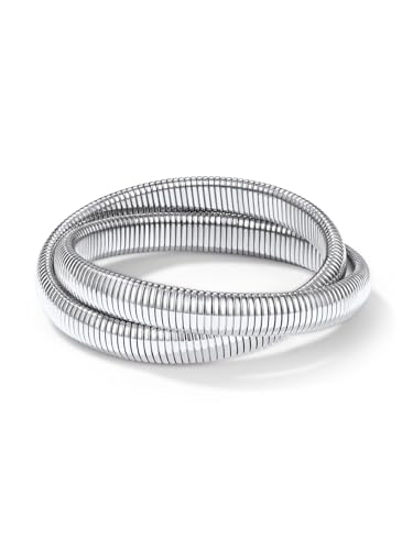 GoldChic Edelstahl Armband Damen 16mm breit Elastisch Stretch Armreif Silber Dicker Schlangen Armbänder Silber Frauen Freundschaftsarmband Modeschmuck Geschenk GoldChic Edelstahl Armband Damen 16mm breit Elastisch Stretch Armreif Silber Dicker Schlangen Armbänder Silber Frauen Freundschaftsarmband Modeschmuck Geschenk von GOLDCHIC JEWELRY