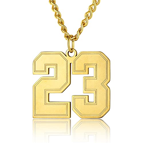 GoldChic Anpassbare Sport Zahlen 00-99 Halskette 18K Vergoldet Herren Damen 00-99 Engelszahlen DIY-Kombination für Geburtstag Weihnachten von GOLDCHIC JEWELRY