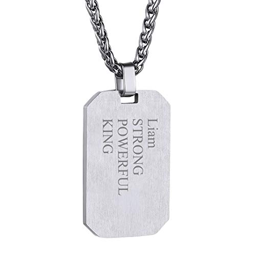 GoldChic Jewelry Dog Tag Kette Herren Erkennungsmarke Edelstahl Anhänger Herren Militär Armee Dog Tag Anhänger mit Wunsch Gravur für Männer/Jungen,Kettenlanger 60cm von GOLDCHIC JEWELRY