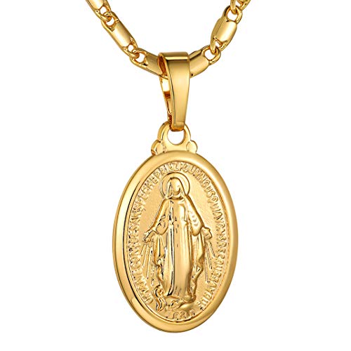 GoldChic Jungfrau Maria Medaille Kupfer Heilige Maria Magdalena Kette 18K Vergoldet Halskette Vintage Maria Marienbild Halskette Anhänger Maria Gold Medaille Jungfrau Kette von GOLDCHIC JEWELRY