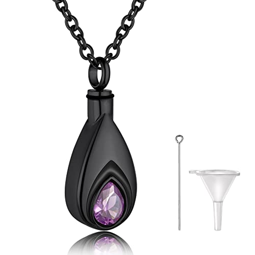 GOLDCHIC JEWELRY Juni-Geburtsstein-Asche-Halskette für Frauen, hellvioletter Alexandrit-Charm-Urne für Asche-Andenken-Schmuck für Sie von GoldChic