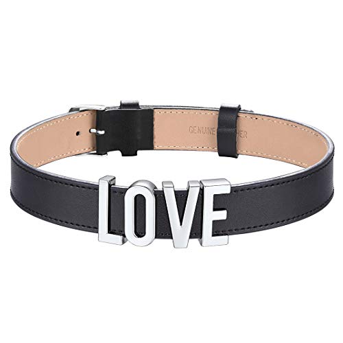 GoldChic Personalisierte Damen Lederhalskette mit Buchstaben Charms DIY Leder Choker Halsband 19mm breit Gothic Punk Frauen Mädchen Lederhalsband Leder Choker Collier GoldChic Personalisierte Damen Lederhalskette mit Buchstaben Charms DIY Leder Choker Halsband 19mm breit Gothic Punk Frauen Mädchen Lederhalsband Leder Choker Collier von GOLDCHIC JEWELRY