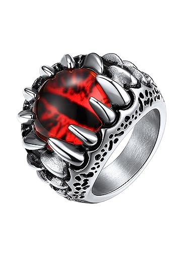 GoldChic Punk Böser Blick Fingerring Edelstahl Herren Männer Todeskralle Statement Ring Gothic Evil Eye Siegelring Ringgröße 59.5 (18.9) von GOLDCHIC JEWELRY