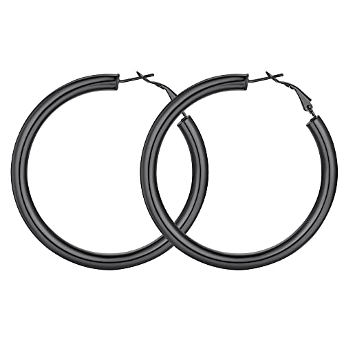 GoldChic Vintage Creolen Ohrringe 40mm Klein Damen Ohrstecker Schwarz Edelstahl Frauen Männer Hoop Ohrringe Schwarz Modeschmuck Geschenk für Mutter Freundin Ehefrau GoldChic Vintage Creolen Ohrringe 40mm Klein Damen Ohrstecker Schwarz Edelstahl Frauen Männer Hoop Ohrringe Schwarz Modeschmuck Geschenk für Mutter Freundin Ehefrau von GOLDCHIC JEWELRY