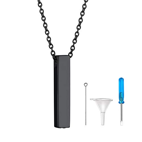 GoldChic Quader Anhänger Asche Urne Halskette Schwarz Memorial Asche Schmuck Halsketten mit quadratischem Säulen Anhänger Memorial Feuerbestattung Schmuck mit 46cm+5cm Verlängerungskette GoldChic Quader Anhänger Asche Urne Halskette Schwarz Memorial Asche Schmuck Halsketten mit quadratischem Säulen Anhänger Memorial Feuerbestattung Schmuck mit 46cm+5cm Verlängerungskette von GOLDCHIC JEWELRY
