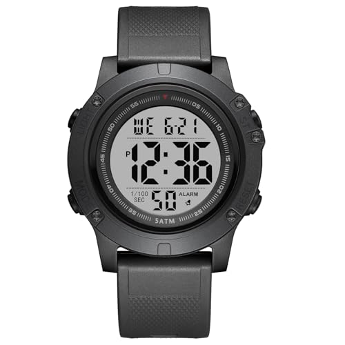 GOLDEN HOUR Digitale Uhren Herren, 5 ATM wasserdichte Sport-Schwimmuhr mit Datum/Woche/Monat/Stoppuhr, Armbanduhr Herren mit Silikonarmband für Männer mit großem LCD-Display GOLDEN HOUR Digitale Uhren Herren, 5 ATM wasserdichte Sport-Schwimmuhr mit Datum/Woche/Monat/Stoppuhr, Armbanduhr Herren mit Silikonarmband für Männer mit großem LCD-Display von GOLDEN HOUR