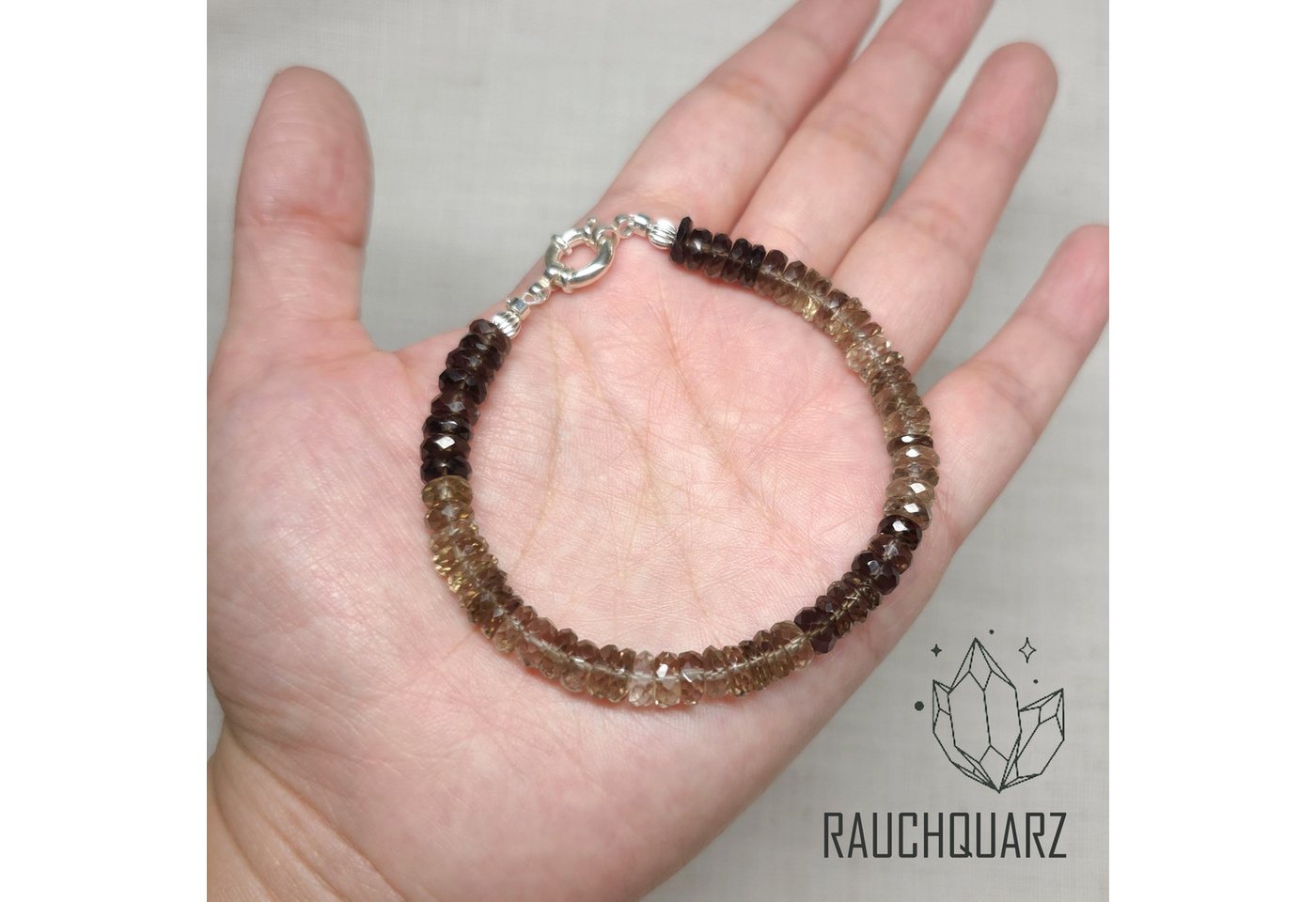 GOLDEN Armband Facettiertes Rauchquarz Armband, zierliches Armband, Geschenk für sie GOLDEN Armband Facettiertes Rauchquarz Armband, zierliches Armband, Geschenk für sie von GOLDEN