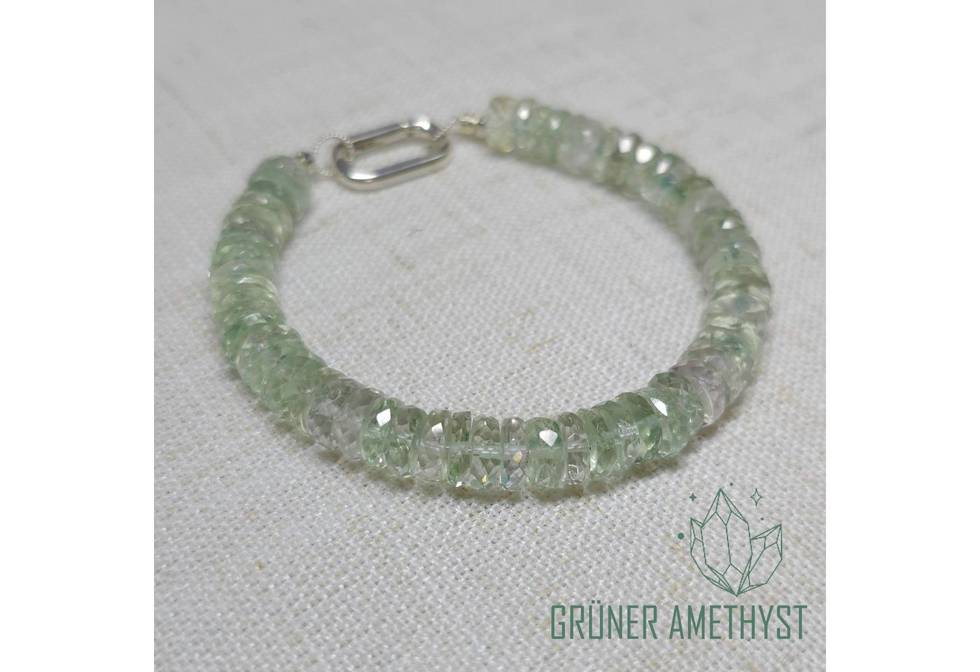 GOLDEN Armband Grüner Amethyst Armband, Funkelnder grüner Edelstein Schmuck von GOLDEN