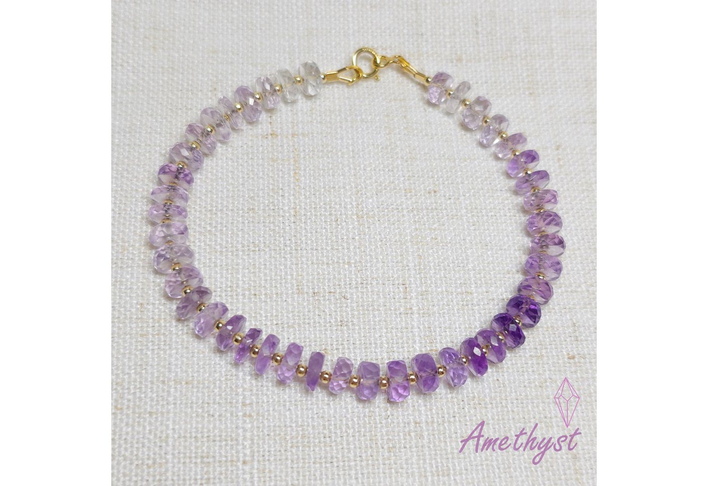 GOLDEN Armband Zierliches Amethyst Armband, Februar Geburtsstein, Geschenke für Sie GOLDEN Armband Zierliches Amethyst Armband, Februar Geburtsstein, Geschenke für Sie von GOLDEN