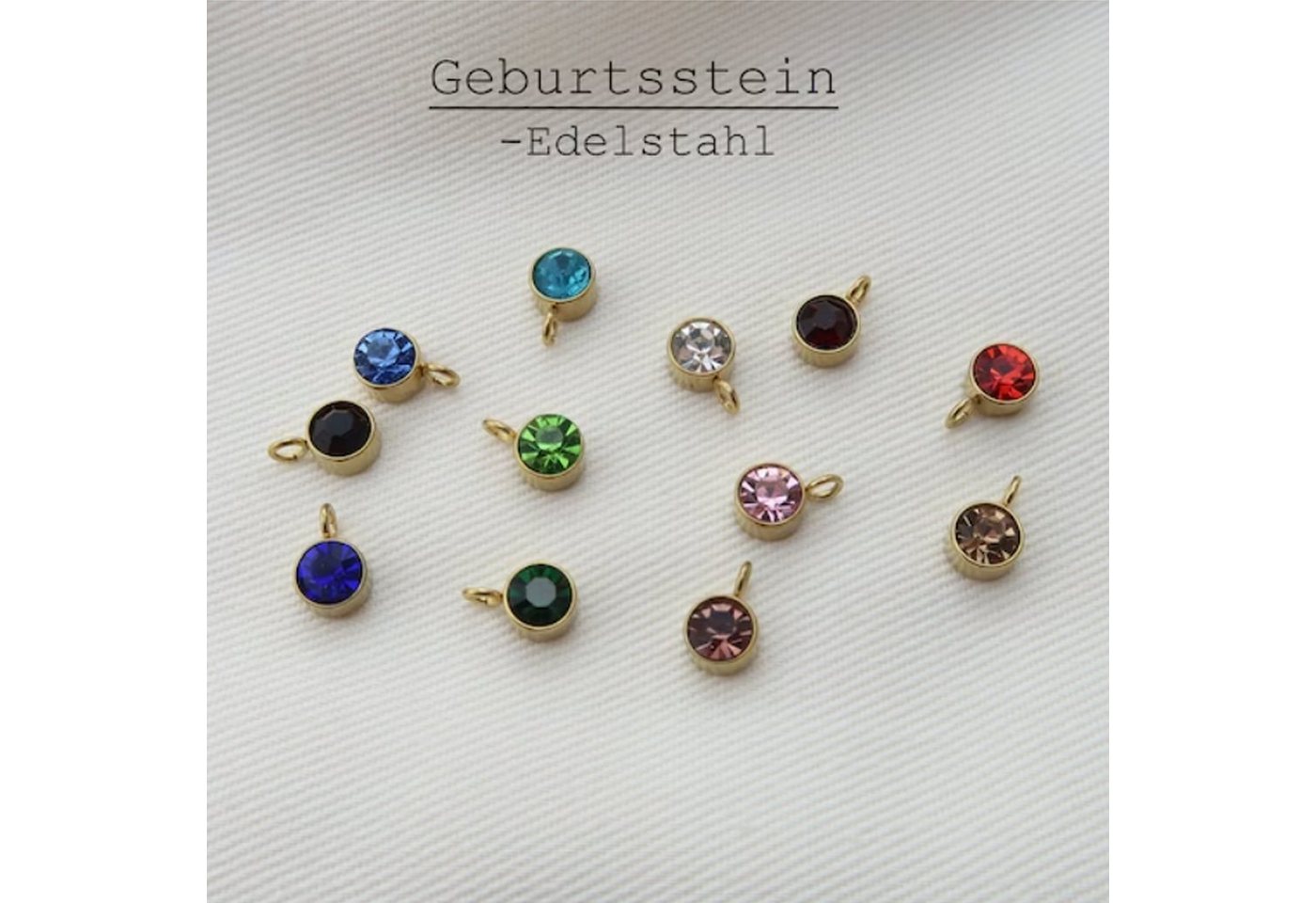 GOLDEN Charm-Kette Minimalistisch Geburtssteine für Halsketten, Personalisiertes Geschenk von GOLDEN