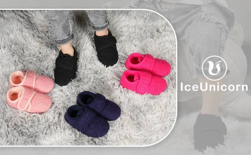 GOLDEN Hausschuhe Kinder Mädchen Junge Wärme Leicht Klettverschluss Plüsch Hausschuhe von GOLDEN