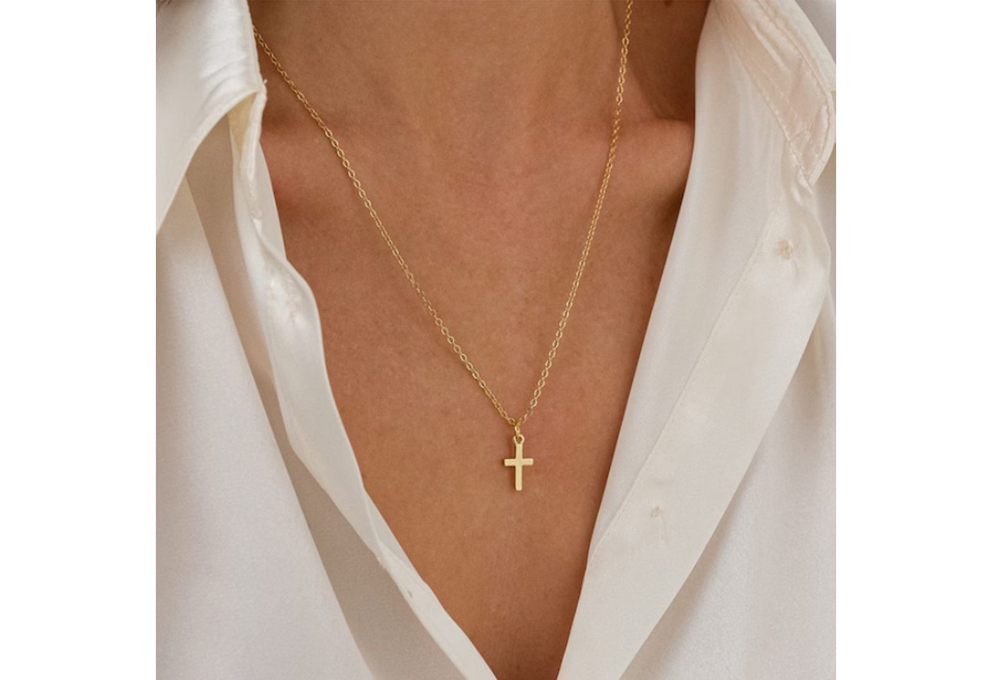 GOLDEN Kreuzkette Kleine Kreuz Halskette, 14K Gold Christian Kreuz Anhänger Halskette GOLDEN Kreuzkette Kleine Kreuz Halskette, 14K Gold Christian Kreuz Anhänger Halskette von GOLDEN