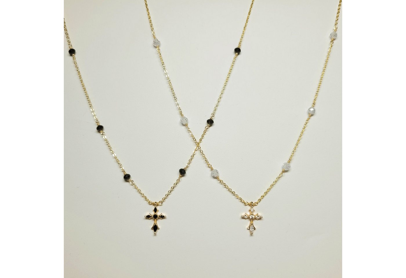 GOLDEN Kreuzkette Zierliche Kreuz Halskette, Kreuz Edelstein Anhänger, Geschenk für Sie von GOLDEN