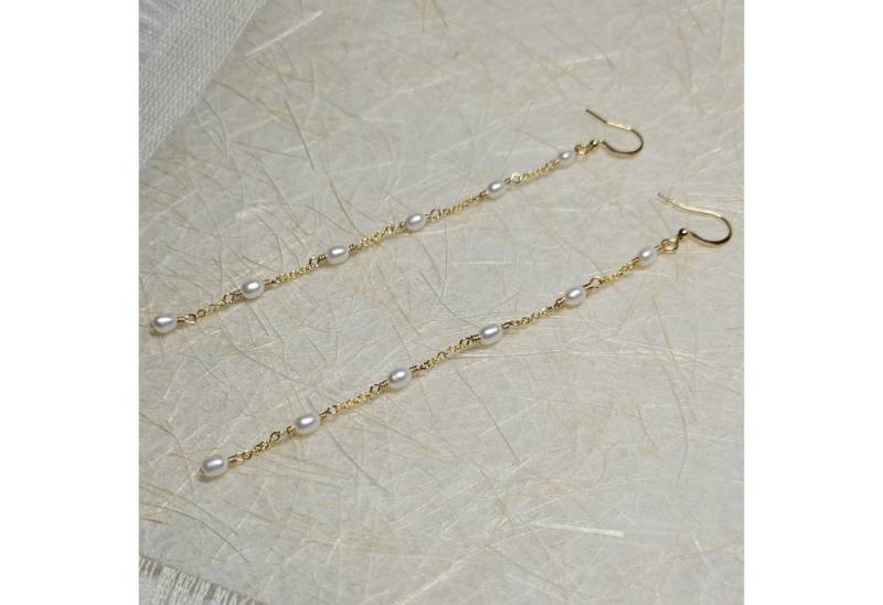 GOLDEN Paar Ohrhänger 14K Gold gefüllte Schnur Perlen Ohrringe, baumelnde Perlenohrringe GOLDEN Paar Ohrhänger 14K Gold gefüllte Schnur Perlen Ohrringe, baumelnde Perlenohrringe von GOLDEN
