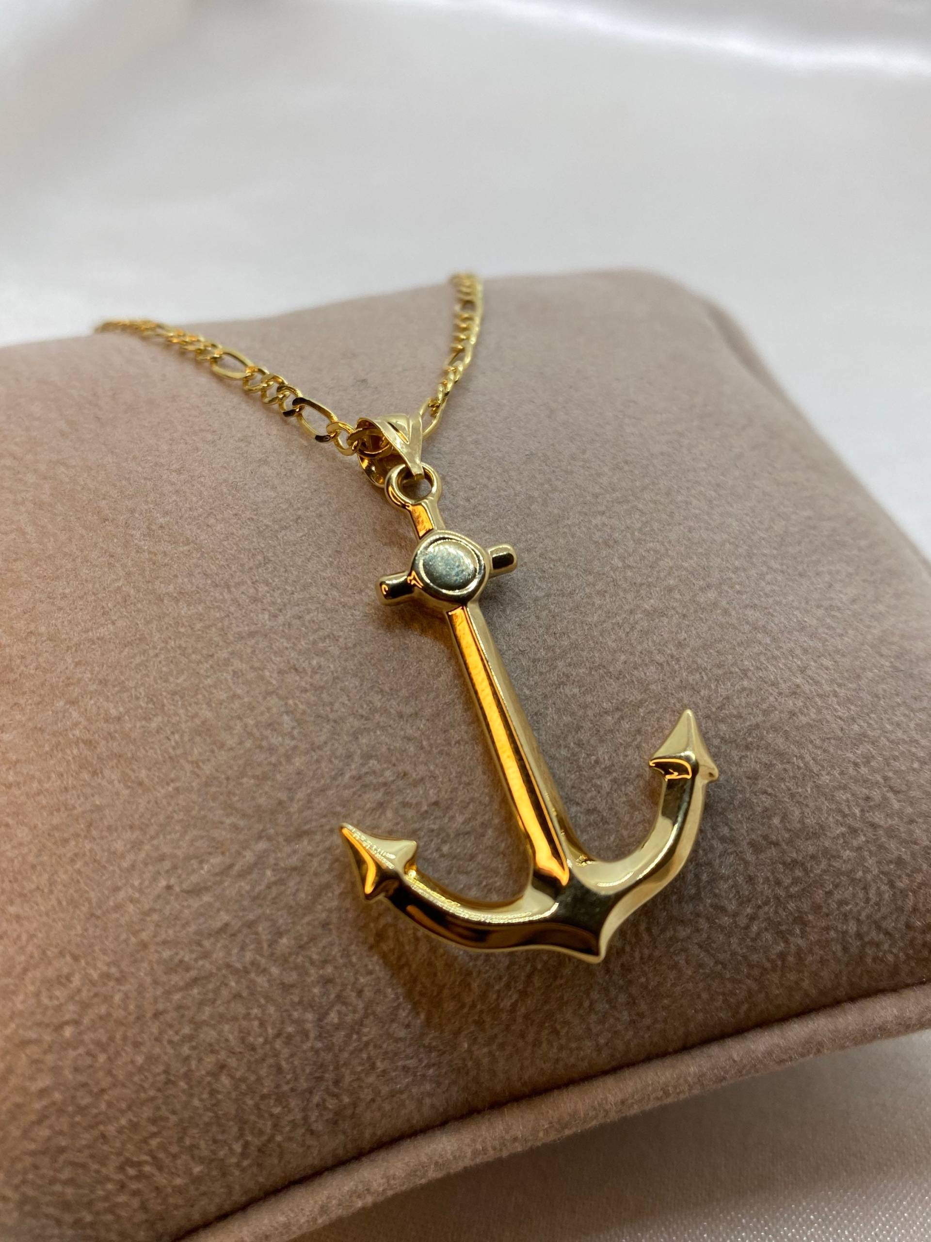 18K Gold Anker Halskette/Schiff Geburtstagsgeschenk von GOLDENMARYCANADA