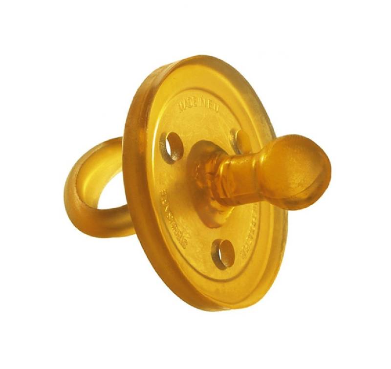 GOLDI Schnuller Beruhigungssauger Naturkautschuk Runde Naturform von GOLDI