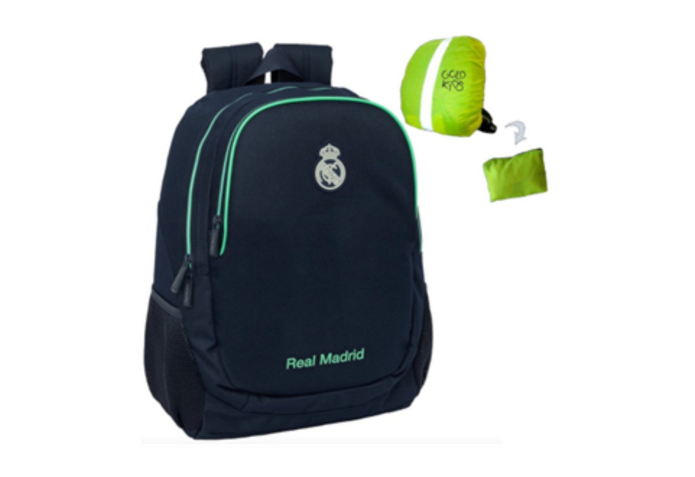 GOLDKIDS Rucksack Schulrucksack Teenager Kinderrucksack (für Jungen und Mädchen, 1-tlg., Ranzen Tornister Schulltasche), - Real Madryt von GOLDKIDS