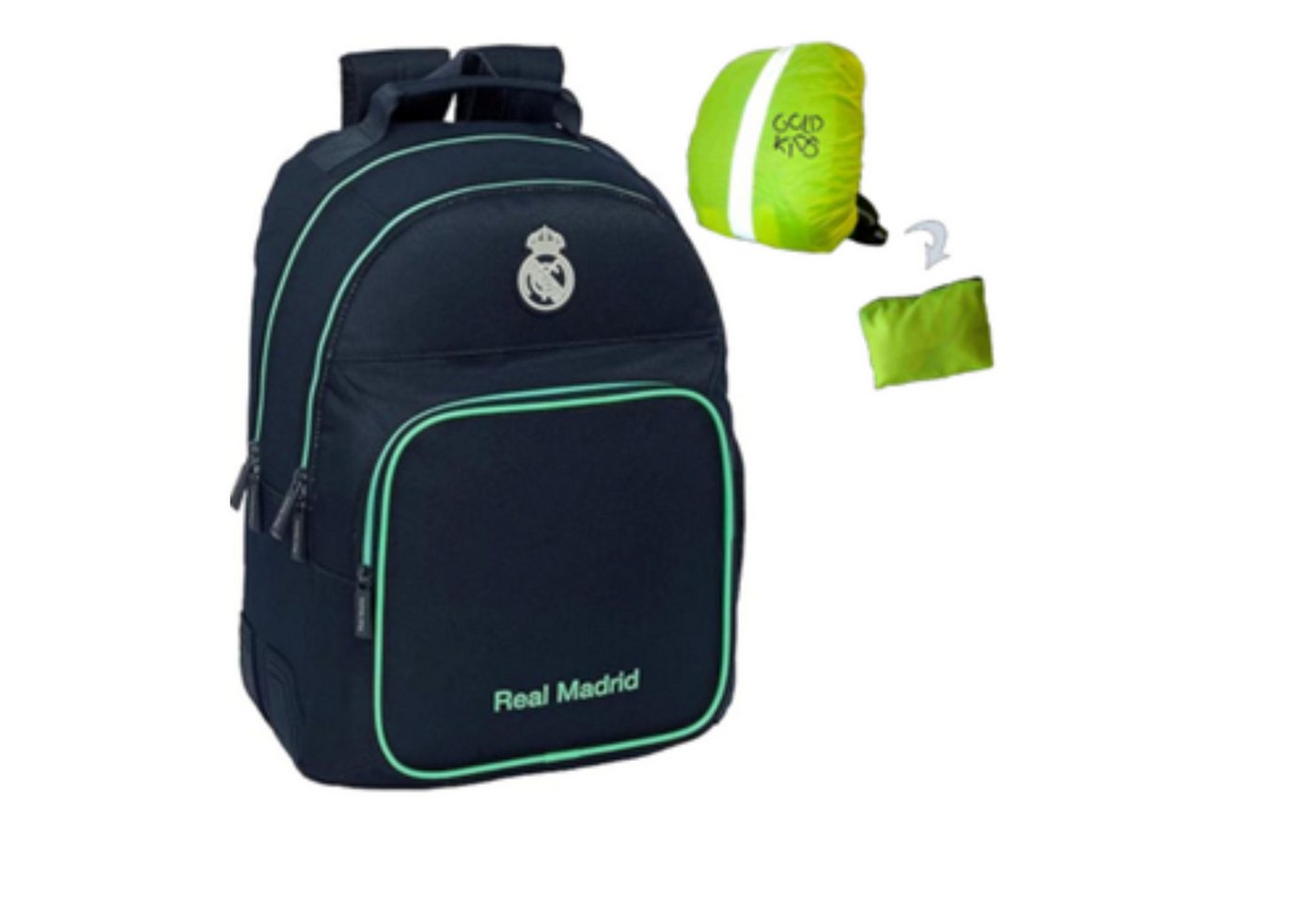 GOLDKIDS Rucksack Schulrucksack Teenager Kinderrucksack (für Jungen und Mädchen, 1-tlg., Ranzen Tornister Schulltasche), - Real Madryt von GOLDKIDS