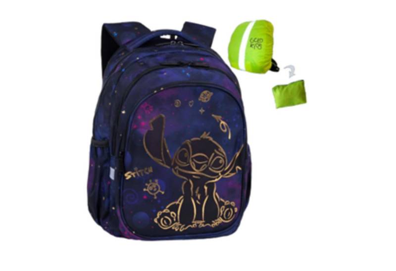 GOLDKIDS Schulrucksack Rucksack Teenager Kinderrucksack (für Jungen und Mädchen, 1-tlg., Ranzen Tornister Schulltasche und Regenschutz), - Stitch Motiv von GOLDKIDS
