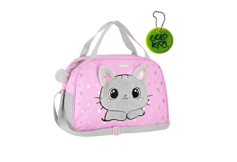 GOLDKIDS Sporttasche Kinder für Mädchen & Jungen - Umhängetasche mit Katze Motiv - (Schwimmtasche mit, 1-tlg., verstärktem Boden), - Trainingstasche 39 cm x 27 cm x 16 cm von GOLDKIDS
