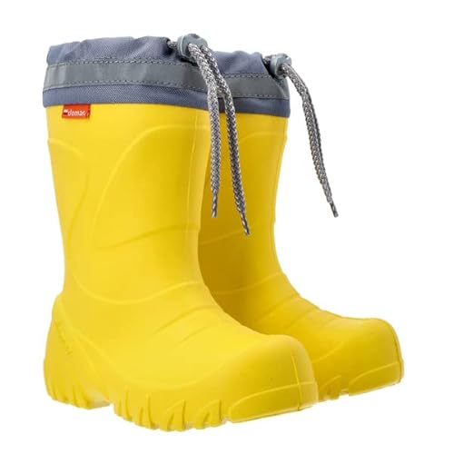 Ultra Leichte Gummistiefel Lammfell Gefüttert Winterstiefel Winterschuhe Mammut 26/27 gelb von Goldkids