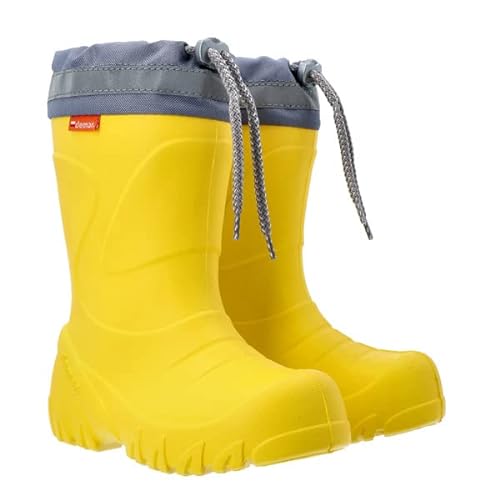 Ultra Leichte Gummistiefel Lammfell Gefüttert Winterstiefel Winterschuhe Mammut 30/31 gelb von Goldkids