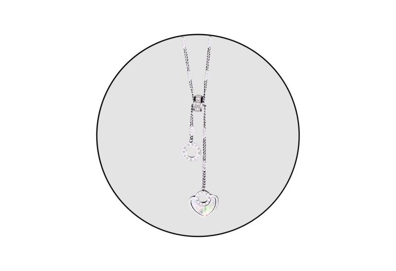 GOLDKLEIN Kette mit Anhänger Edelstahl Perlmutt Herz Schmuck Halskette, Damen, inkl. Geschenkbox von GOLDKLEIN