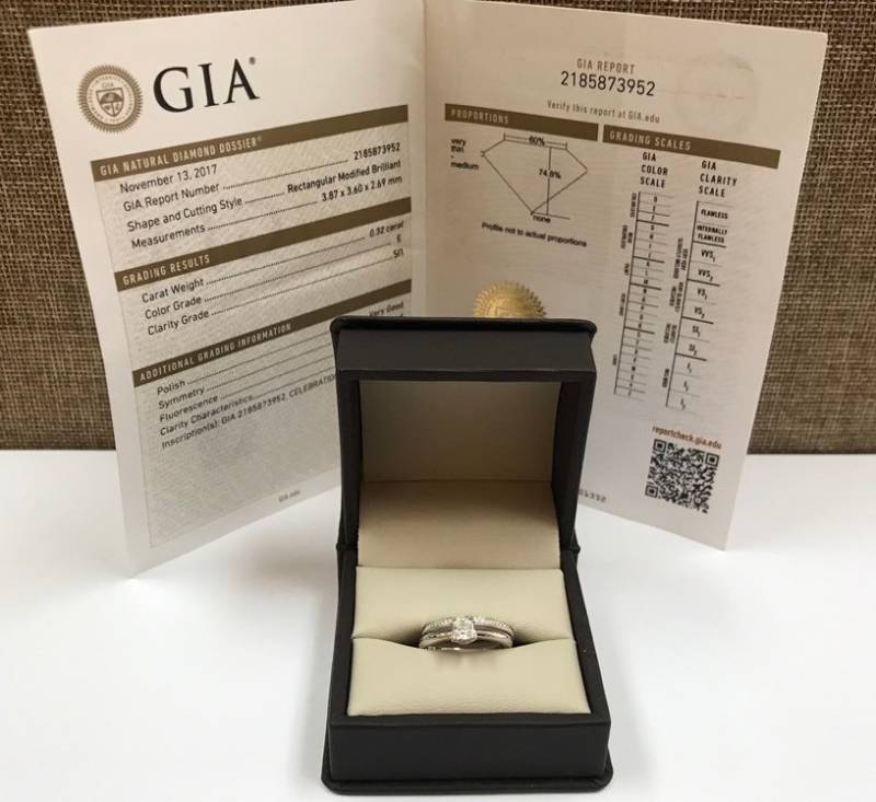 Gia Zertifiziert 14K Weißgold Und Diamant Ehering Set von GOLDKNOX