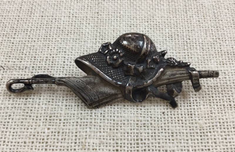 Jahrgang 925 Sterling Silber Regenschirm Und Hut Brosche/Pin Kostenloser Us Versand von GOLDKNOX