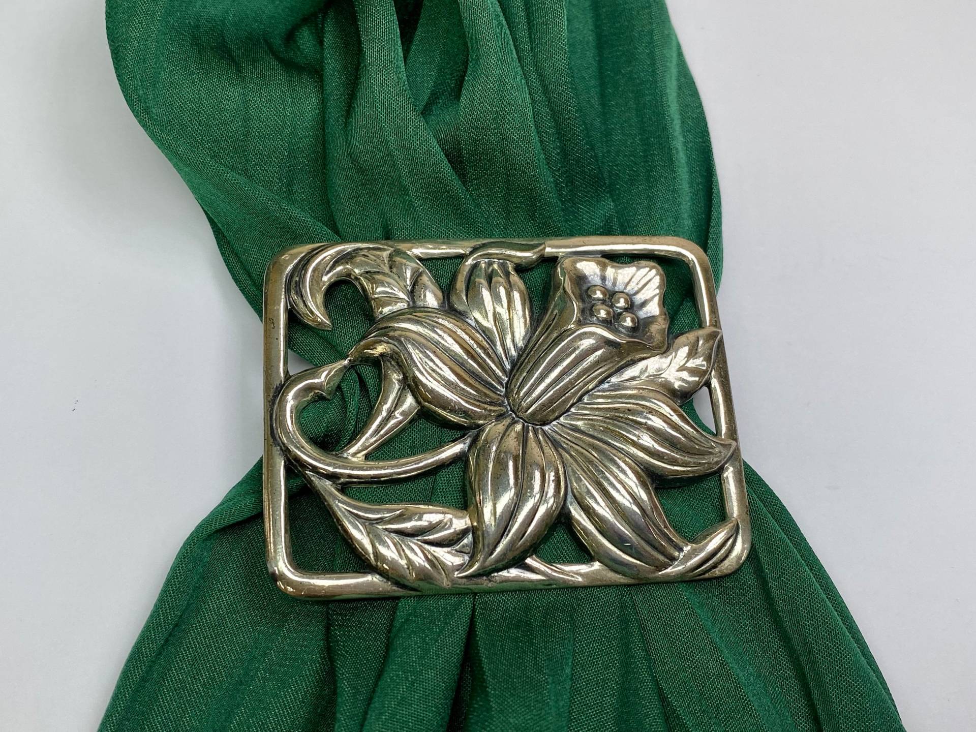 Vintage Danecraft 925 Sterling Silber Floral Gestaltete Brosche/Pin von GOLDKNOX