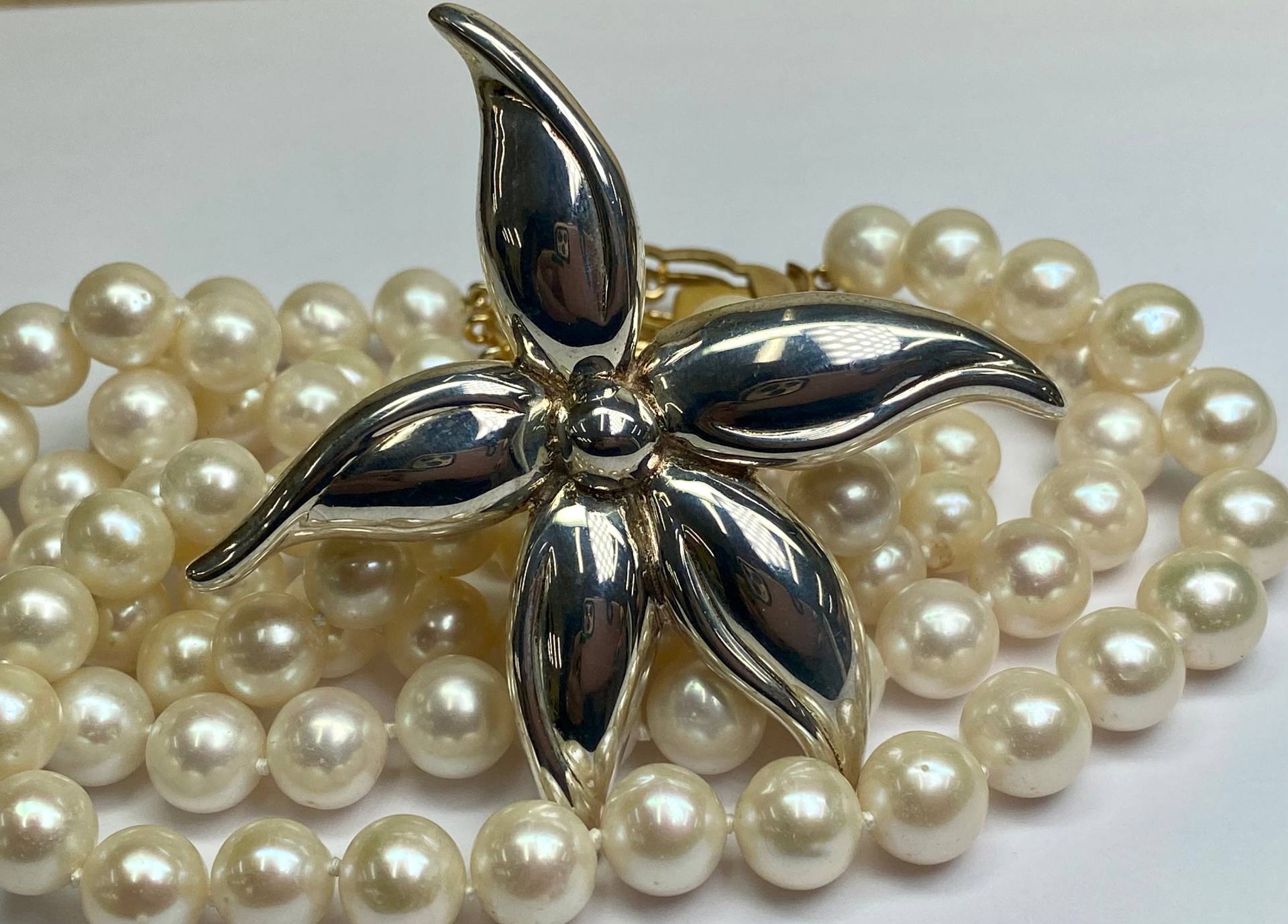 Vintage Sterling Silber Lilien Brosche - Floral Pin von GOLDKNOX