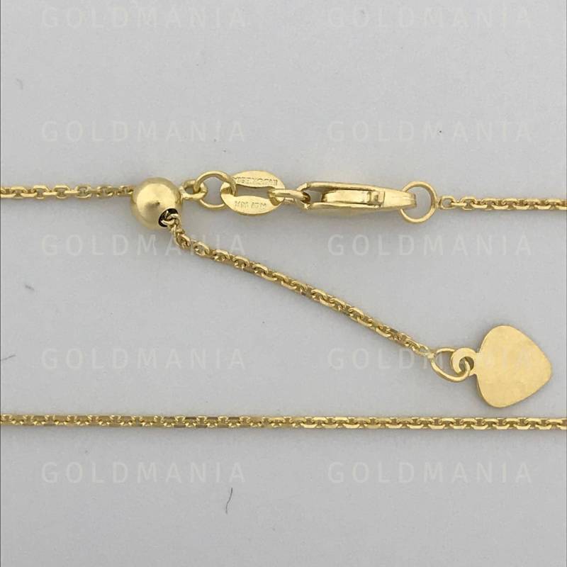 14K Massivgold Einstellbar Kabelkette Diamantschliff, 22 "Oder 30" von GOLDMANIA