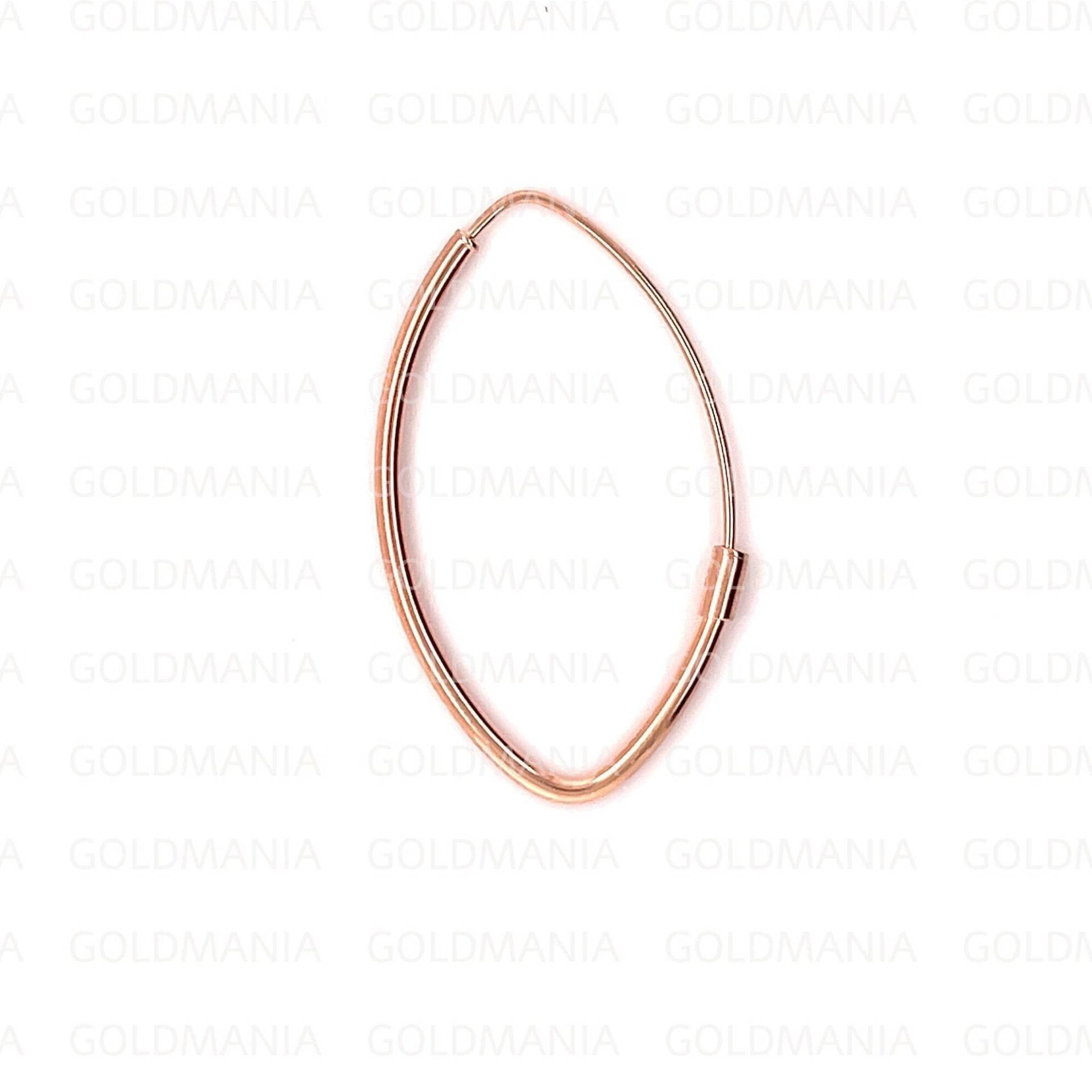 14K Roségold Marquise Creolen Set, 35 X 20mm, Echtgold Creolen, Dünne Endlose Durchgehende Damen von GOLDMANIA